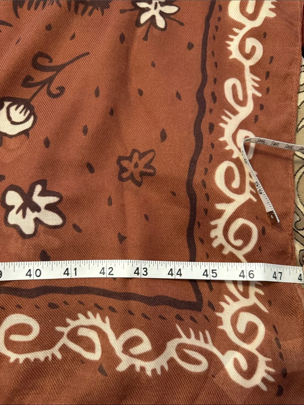 Rust Floral Lightweight Scarf - Unbranded